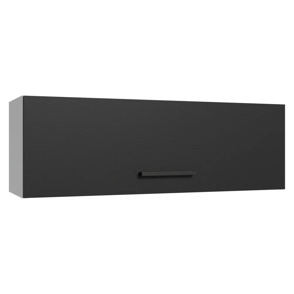Alacena 100 cm 1 Puerta Rebatible Blanco/Negro Agata Madesa