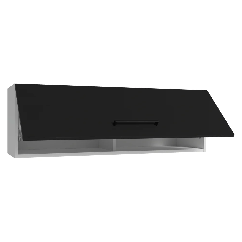 Alacena 100 cm 1 Puerta Rebatible Blanco/Negro Agata Madesa - Image 5