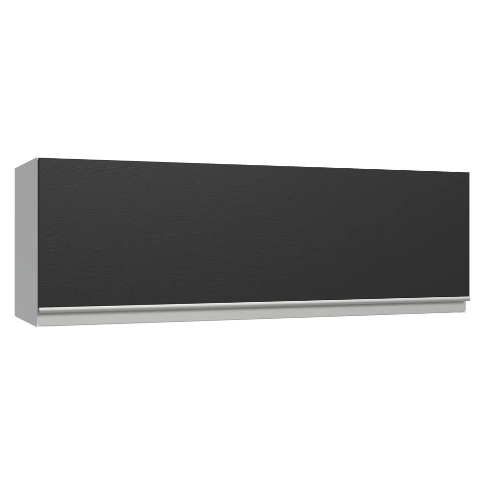 Alacena 100 cm 1 Puerta Rebatible Blanco/Negro Glamy Madesa