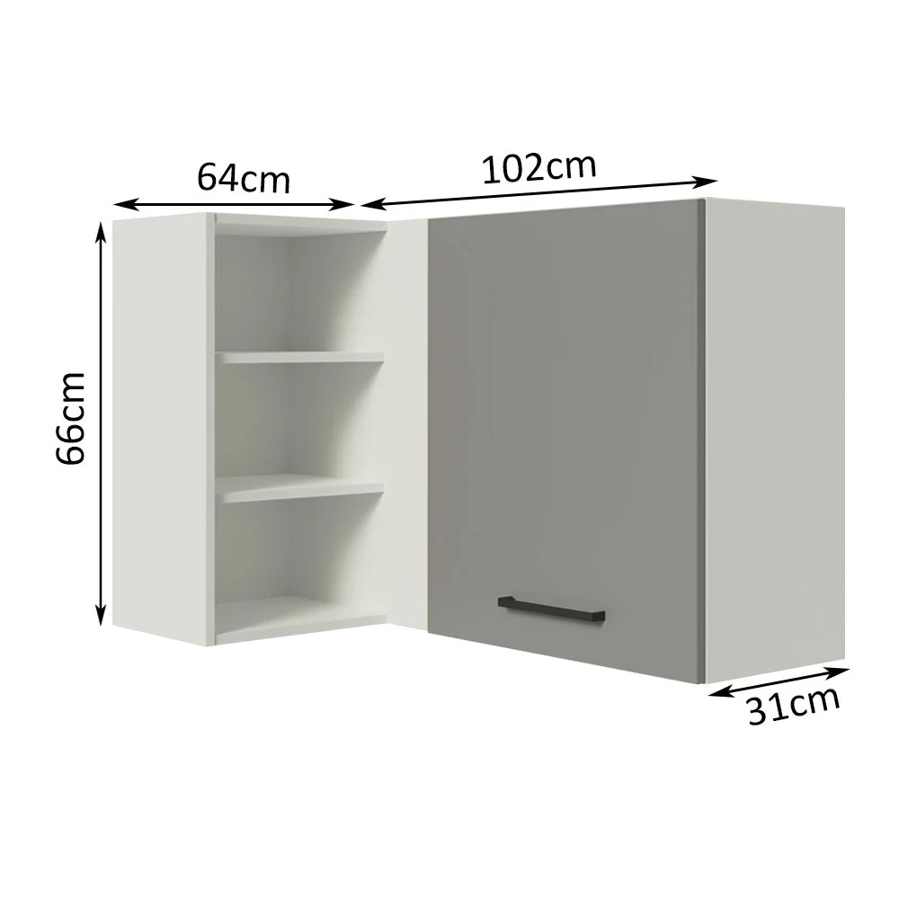 Alacena 102 cm 1 Puerta Agata Blanco/Gris - Image 2