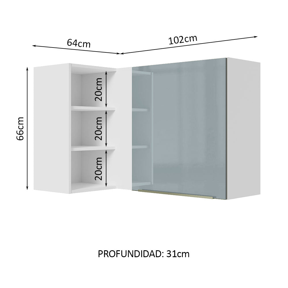 Alacena 102 cm 1 Puerta Lux Blanco/Gris - Image 2