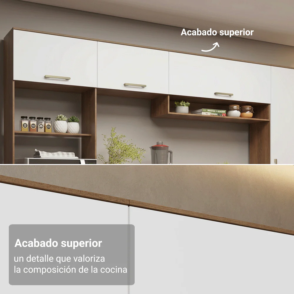 Alacena 105 cm 1 Puerta Rebatible Marrón/Blanco Lille Madesa - Image 6