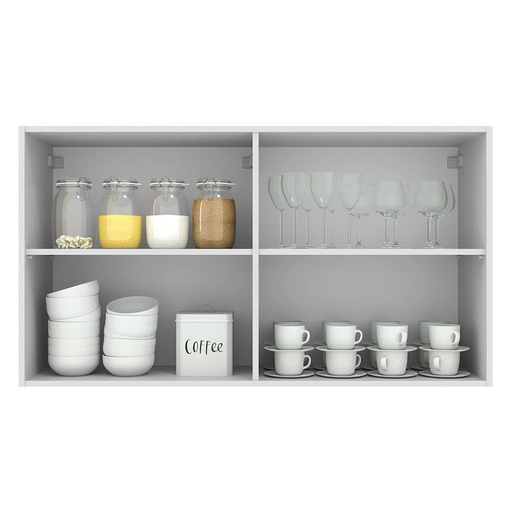 Alacena 120 cm 2 Puertas Agata Blanco/Crema - Image 3