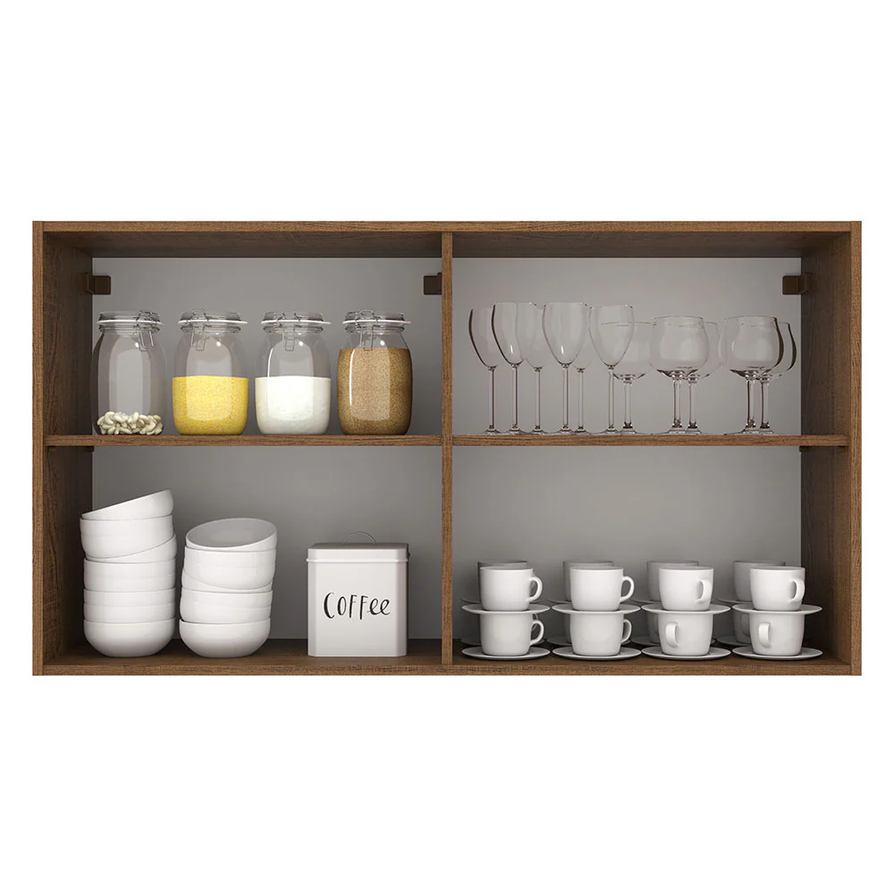 Alacena 120 cm 2 Puertas Agata Marrón/Gris - Image 3