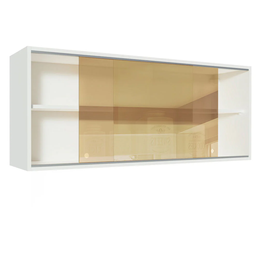 Alacena 120 cm 2 Puertas de Vidrio Reflectivo para Glamy, Lux, Agata y Reims Blanco - Image 4