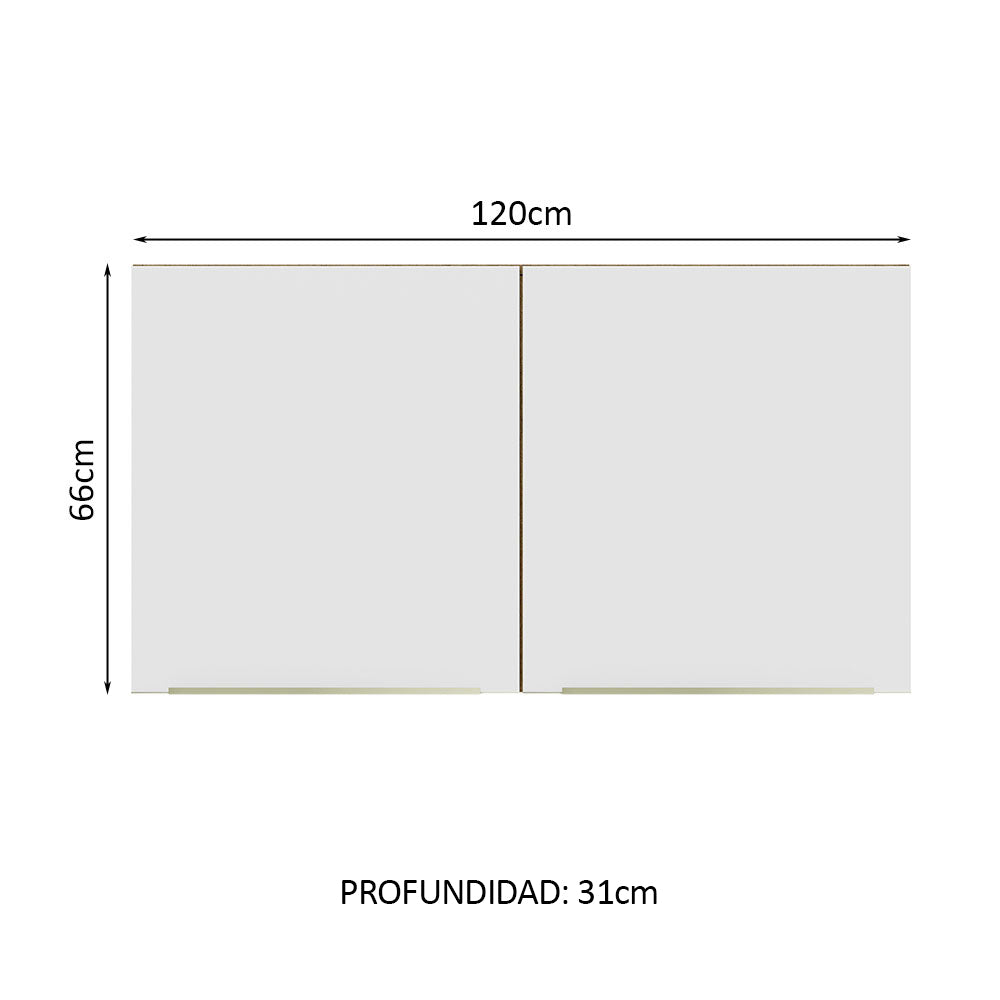 Alacena 120 cm 2 Puertas Lux Marrón/Blanco - Image 2