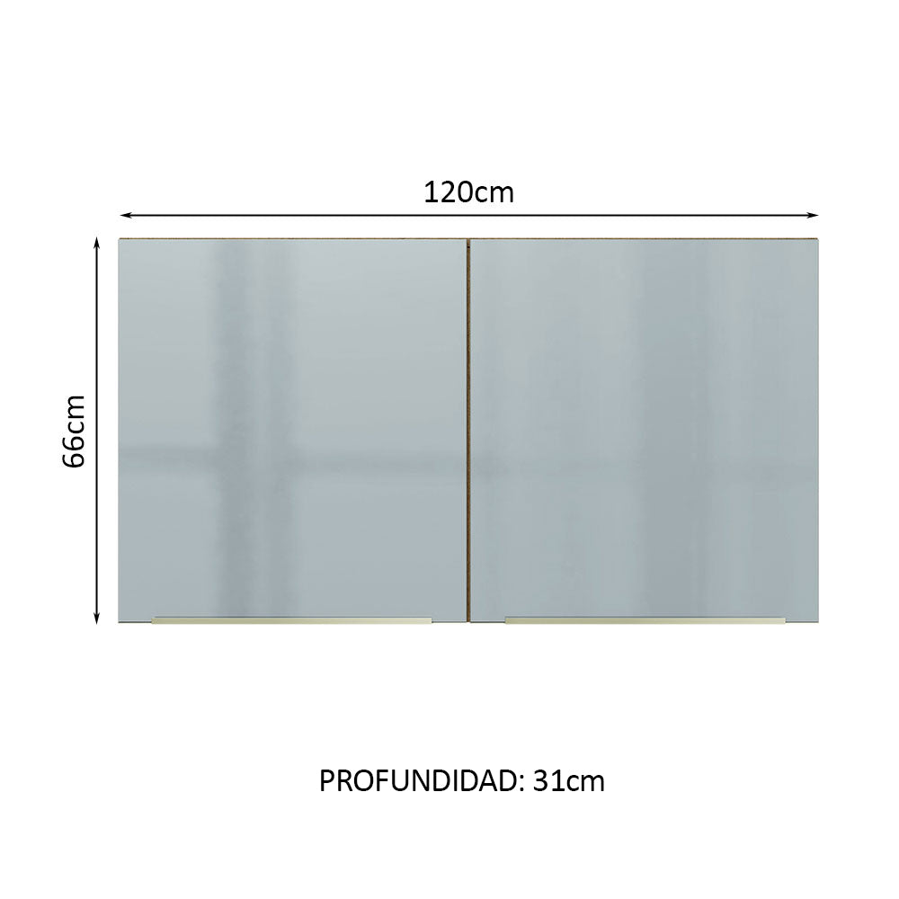 Alacena 120 cm 2 Puertas Lux Marrón/Gris - Image 2