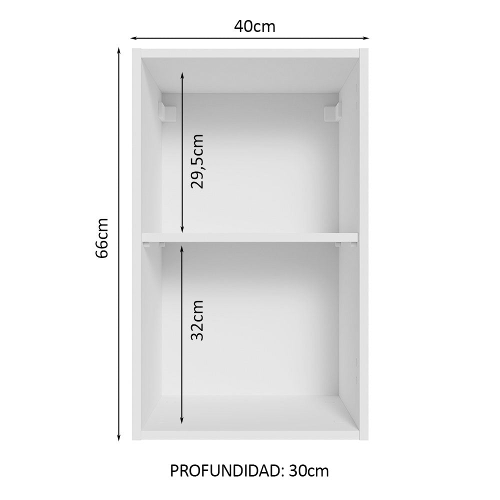 Alacena 2 Nichos Abiertos Madesa 40cm - Blanco - Image 2