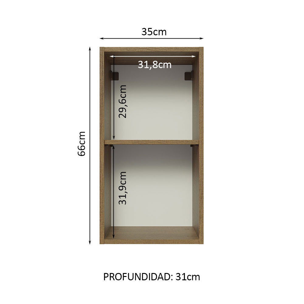 Alacena 35 cm 1 Puerta Lux Marrón/Gris - Image 3