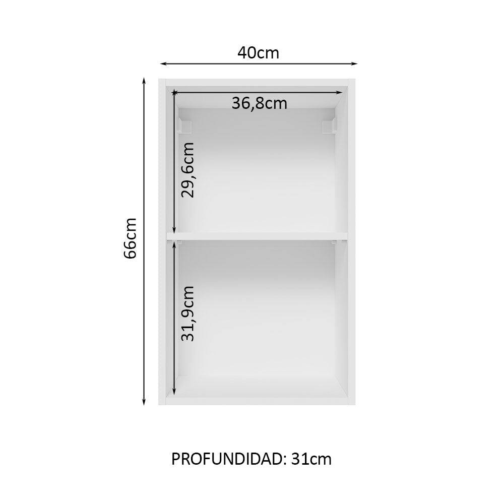 Alacena 40 cm 1 Puerta Lux Blanco/Gris - Image 3