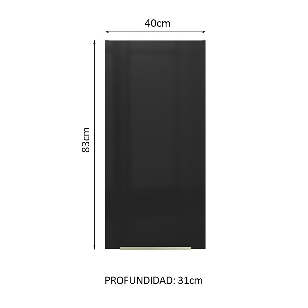 Alacena 40 cm 1 Puerta Lux Marrón/Negro - Image 2