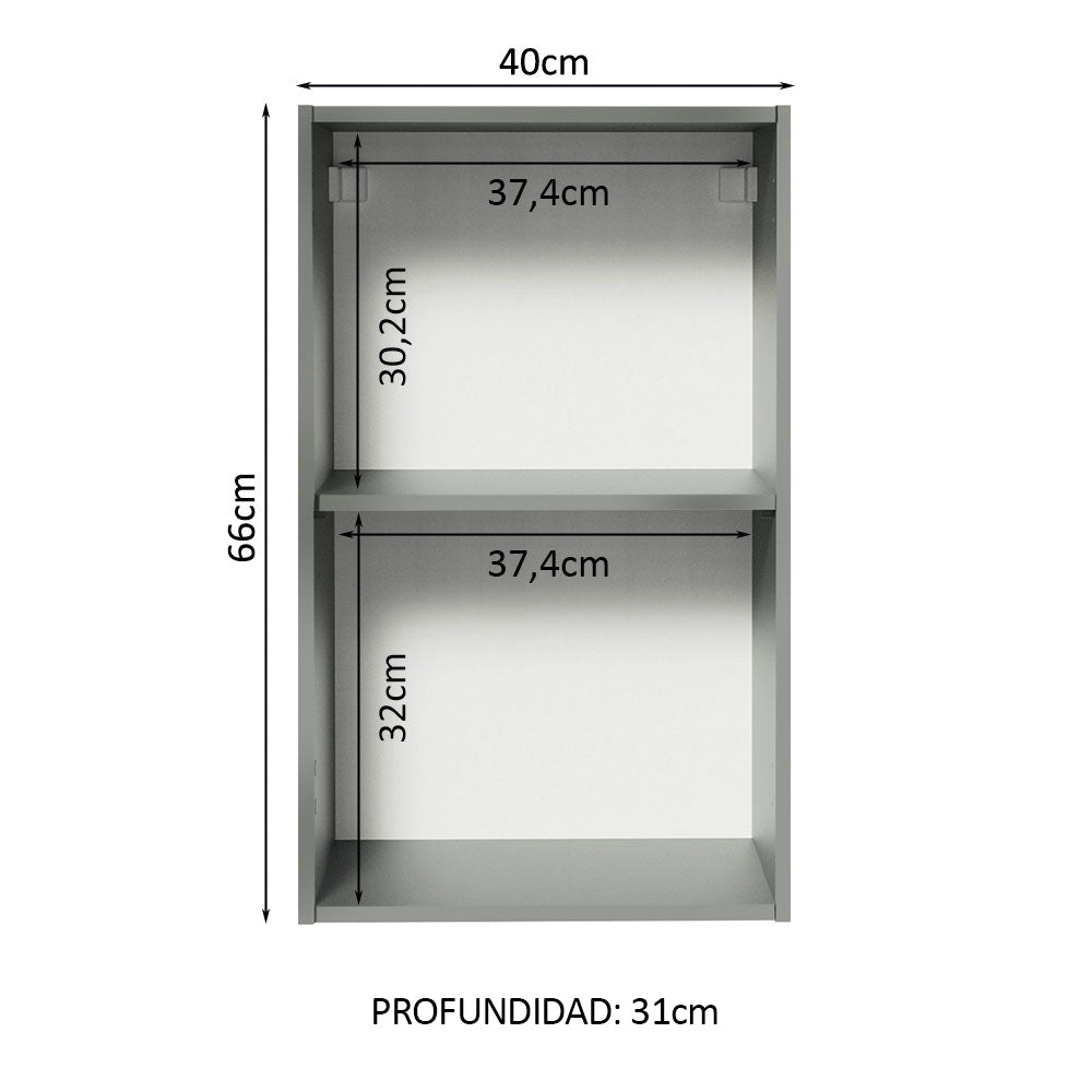 Alacena 40 cm 1 Puerta Nice Gris - Image 3
