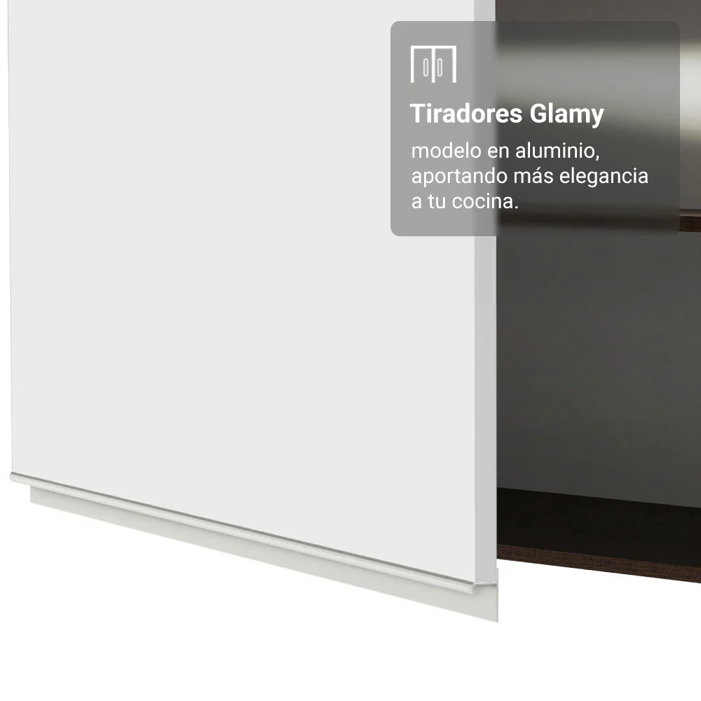 Alacena 50 cm 1 Puerta Glamy Marrón/Blanco - Image 7