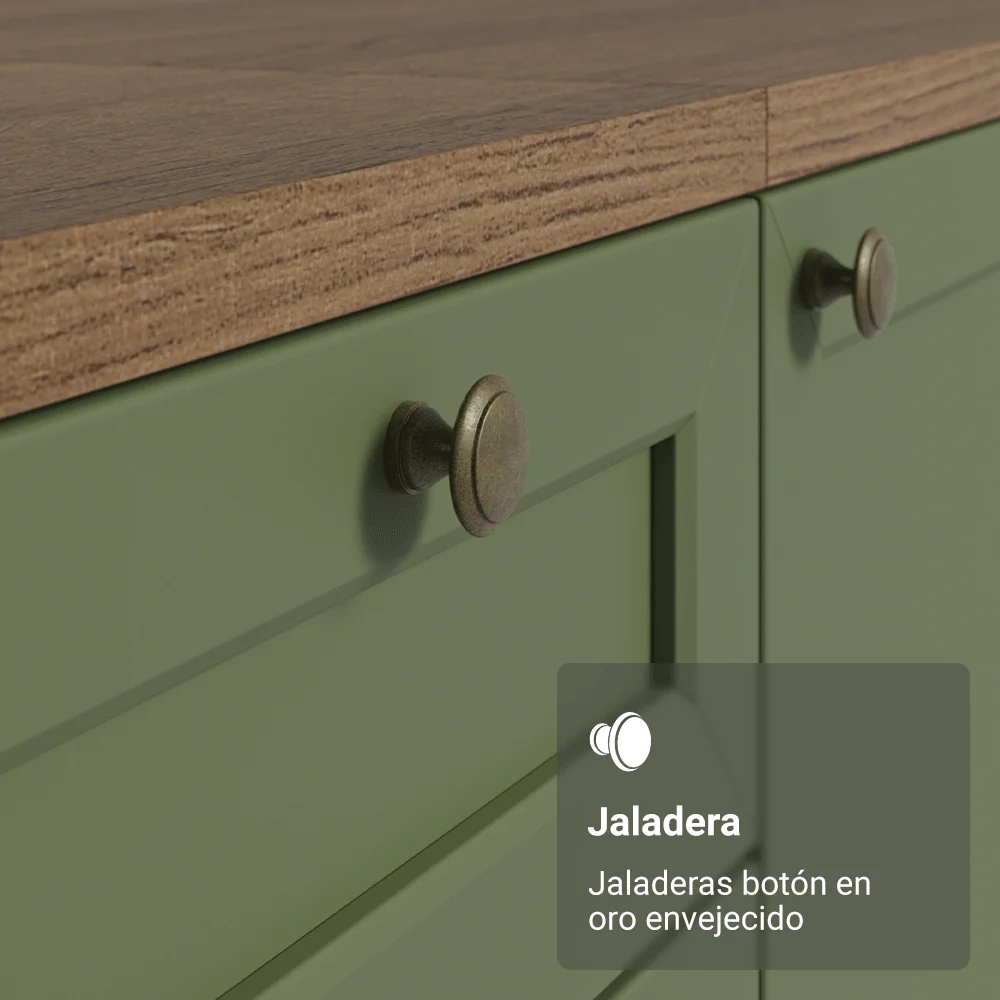 Alacena 50 cm 1 Puerta Vik Marrón/Verde - Image 7
