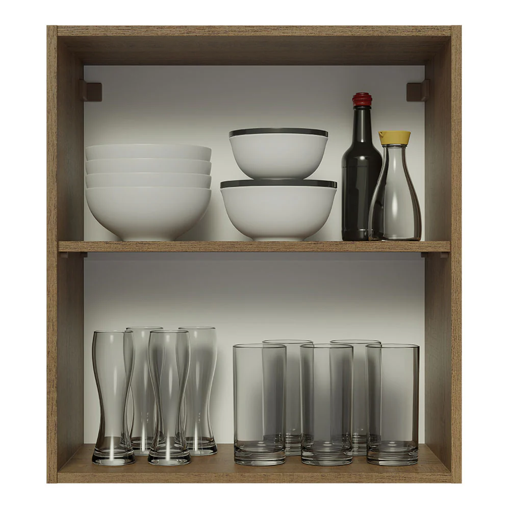 Alacena 60 cm 1 Puerta Lux Marrón/Blanco - Image 8