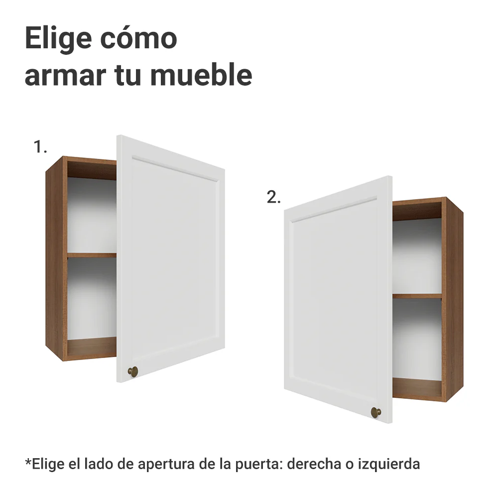 Alacena 60 cm 1 Puerta Marrón/Blanco Vik Madesa - Image 4