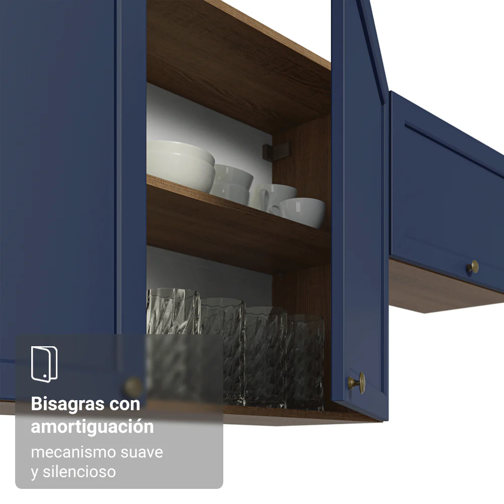 Alacena 70 cm 2 Puertas Marrón/Azul Vik Madesa - Image 7