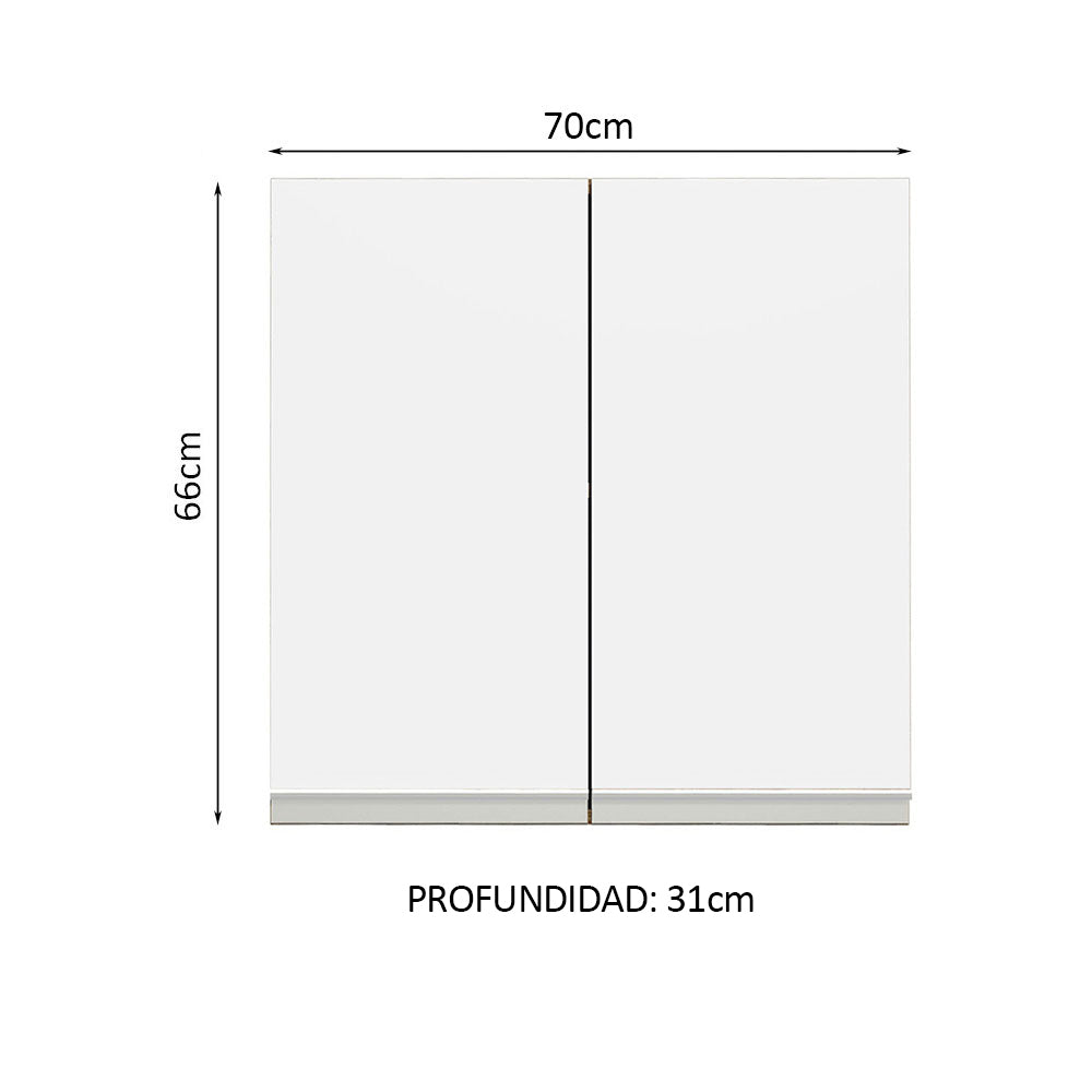 Alacena 70 cm 2 Puertas Marrón/Blanco Glamy Madesa - Image 2