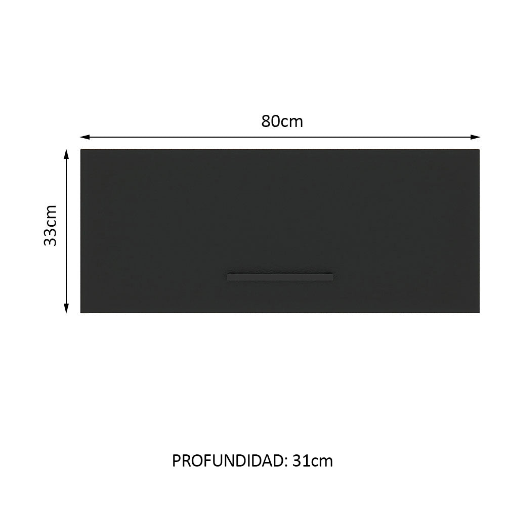 Alacena 80 cm 1 Puerta Agata Blanco/Negro - Image 2