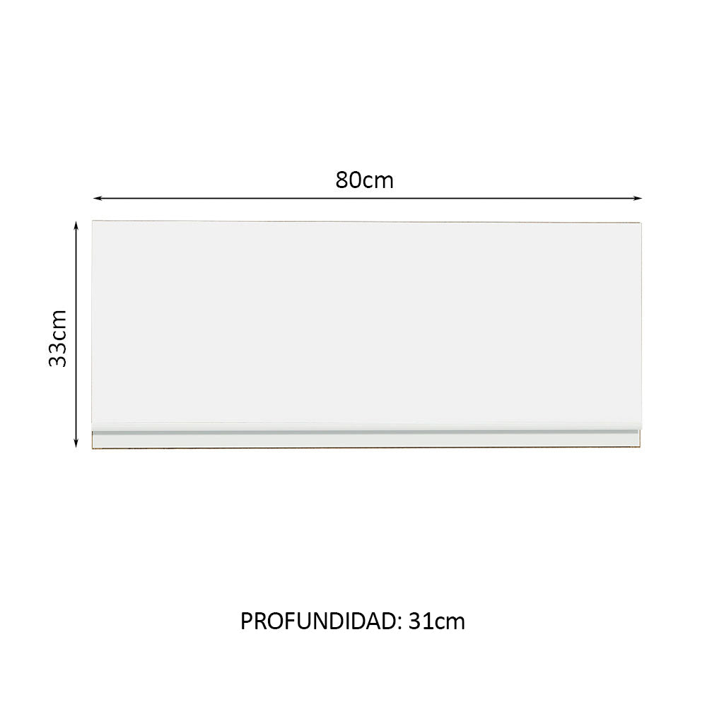 Alacena 80 cm 1 Puerta Glamy Marrón/Blanco - Image 2