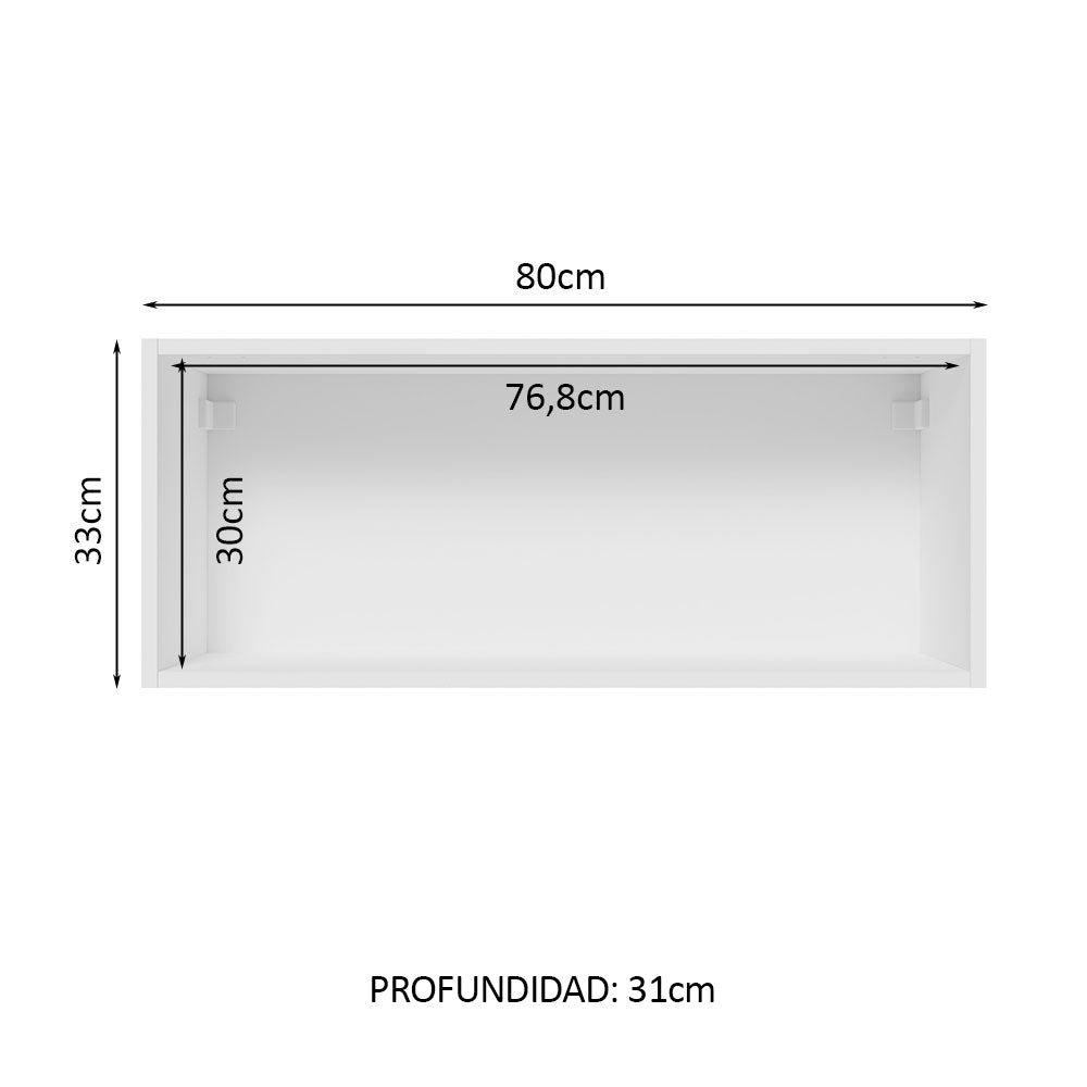 Alacena 80 cm 1 Puerta Lux Blanco/Negro - Image 3