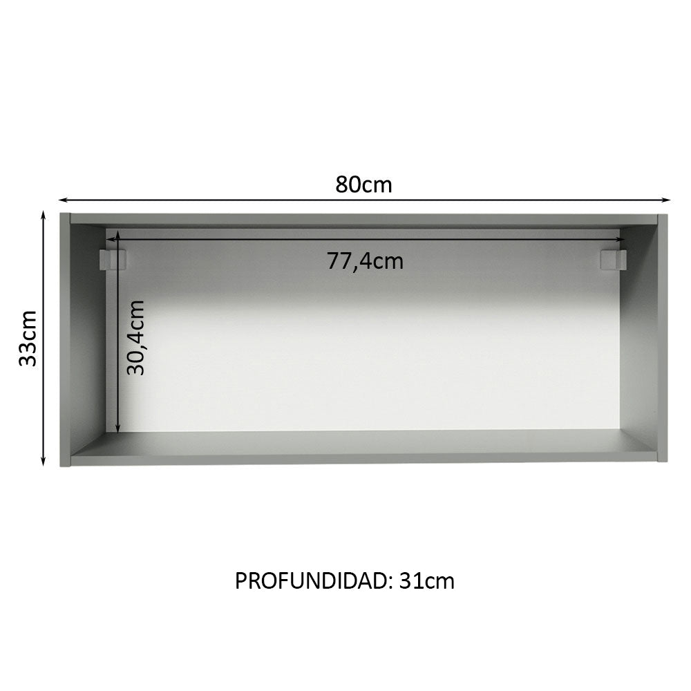 Alacena 80 cm 1 Puerta Rebatible Nice Gris - Image 3