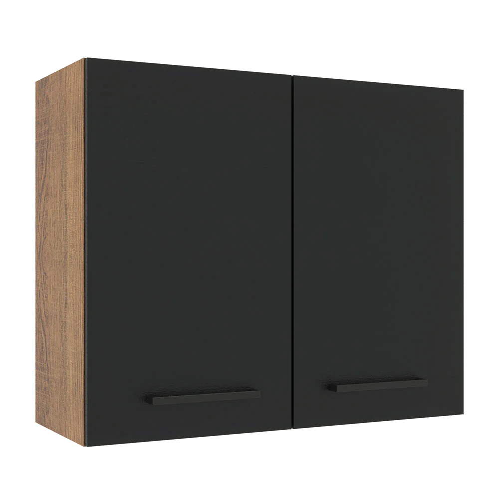 Alacena 80 cm 2 Puertas Agata Marrón/Negro