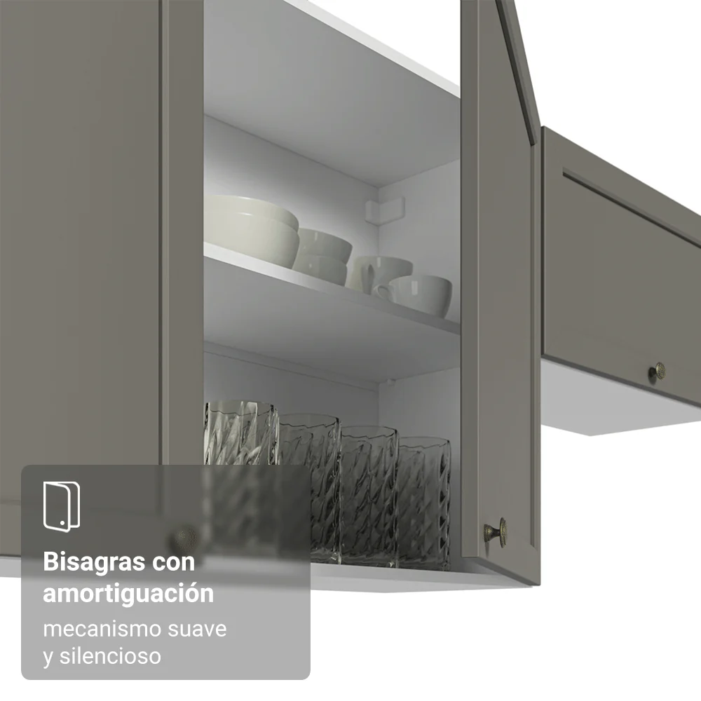 Alacena 80 cm 2 Puertas Blanco/Gris Vik Madesa - Image 7