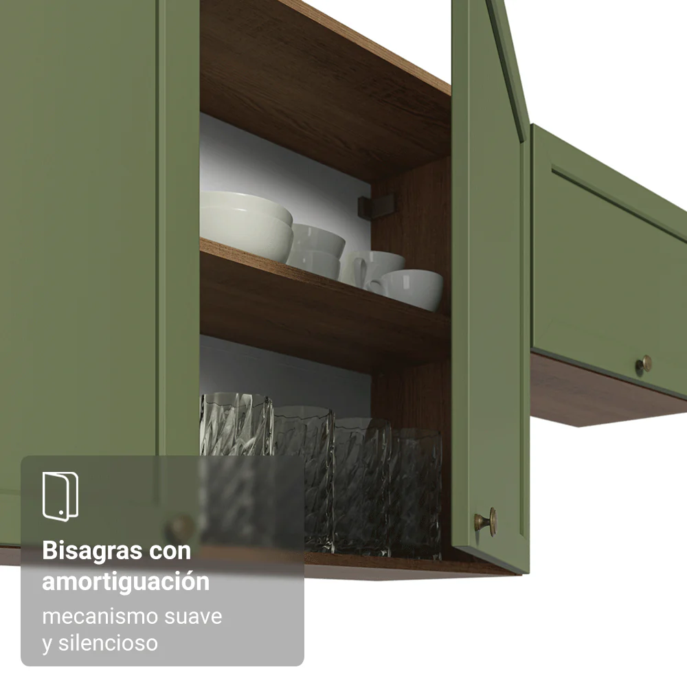 Alacena 80 cm 2 Puertas Marrón/Verde Vik Madesa - Image 7