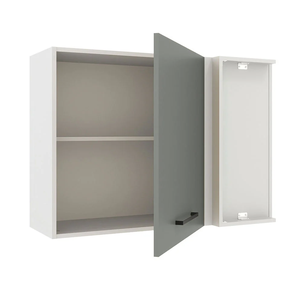 Alacena 94 cm 1 Puerta Agata Blanco/Gris - Image 6