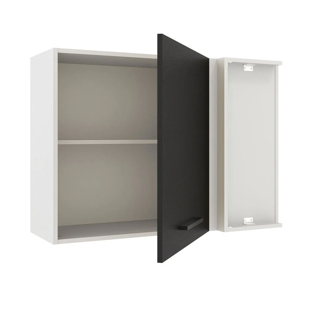 Alacena 94 cm 1 Puerta Agata Blanco/Negro - Image 6