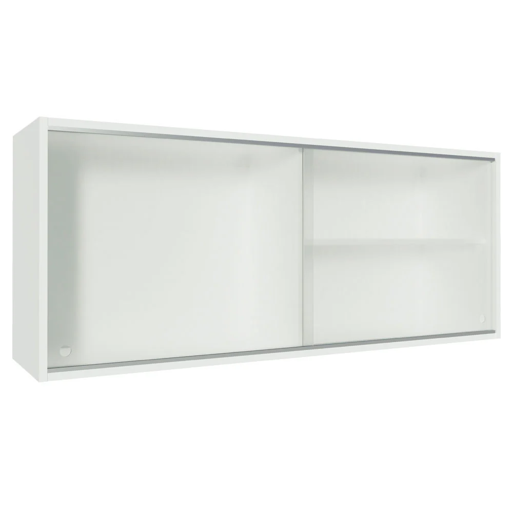 Alacena Cocina 100% MDF 2 Puertas Correderas de Vidrio Blanco Acordes Madesa