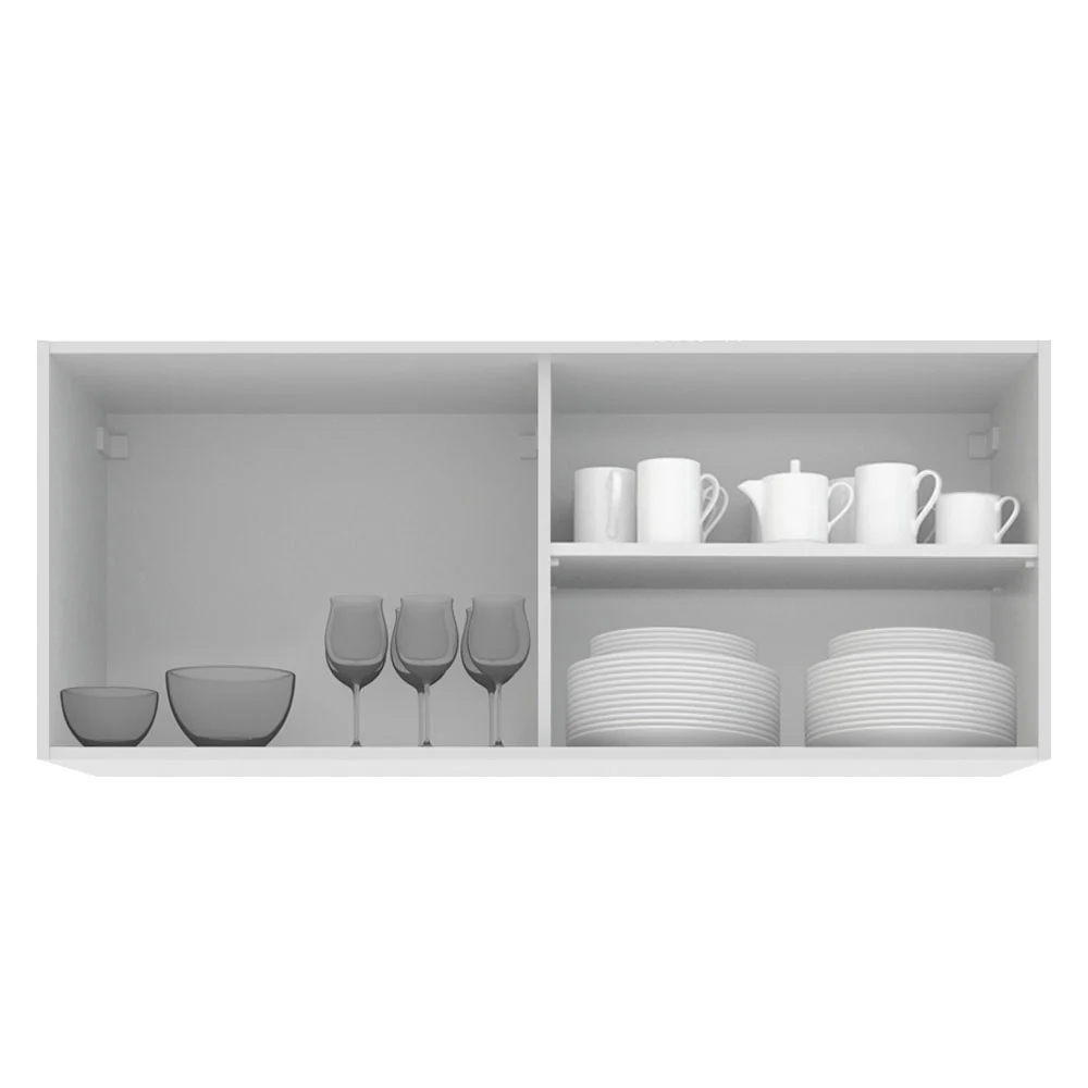 Alacena Cocina 100% MDF 2 Puertas Correderas de Vidrio Blanco Acordes Madesa - Image 3
