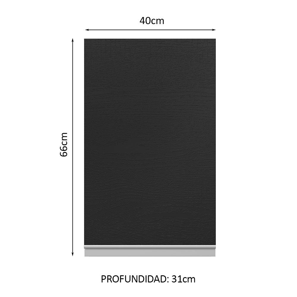 Alacena Cocina 100% MDF 40 cm 1 Puerta Blanco/Negro Acordes Madesa - Image 2