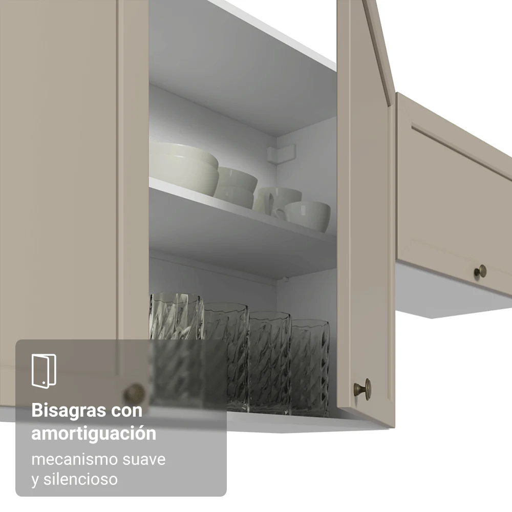 Alacena Cocina 40 cm 1 Pueta Blanco/Crema Vik Madesa - Image 7