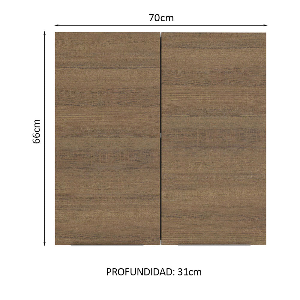 Alacena Cocina 70 cm 2 Puertas Blanco/Marrón Stella Madesa - Image 2