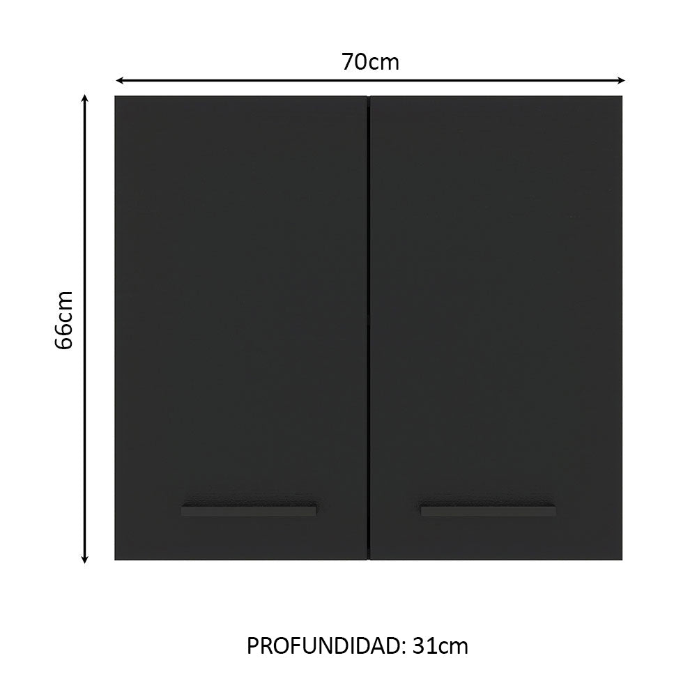 Alacena Cocina 70 cm 2 Puertas Blanco/Negro Agata Madesa - Image 2