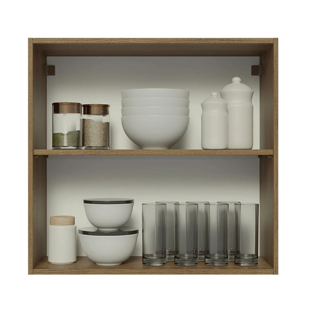 Alacena Cocina 70 cm 2 Puertas Marrón/Blanco Aterciopelado Lux Madesa - Image 4
