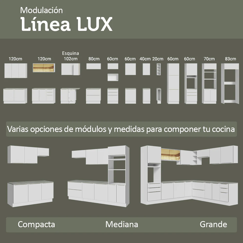 Alacena Cocina 80 cm 2 Puertas Blanco/Blanco Aterciopelado Lux Madesa - Image 9