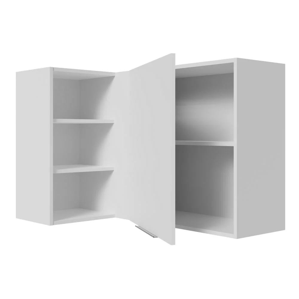 Alacena esquinera para dormitorio 1 Puerta y 3 Nichos Blanco Neo - Image 6