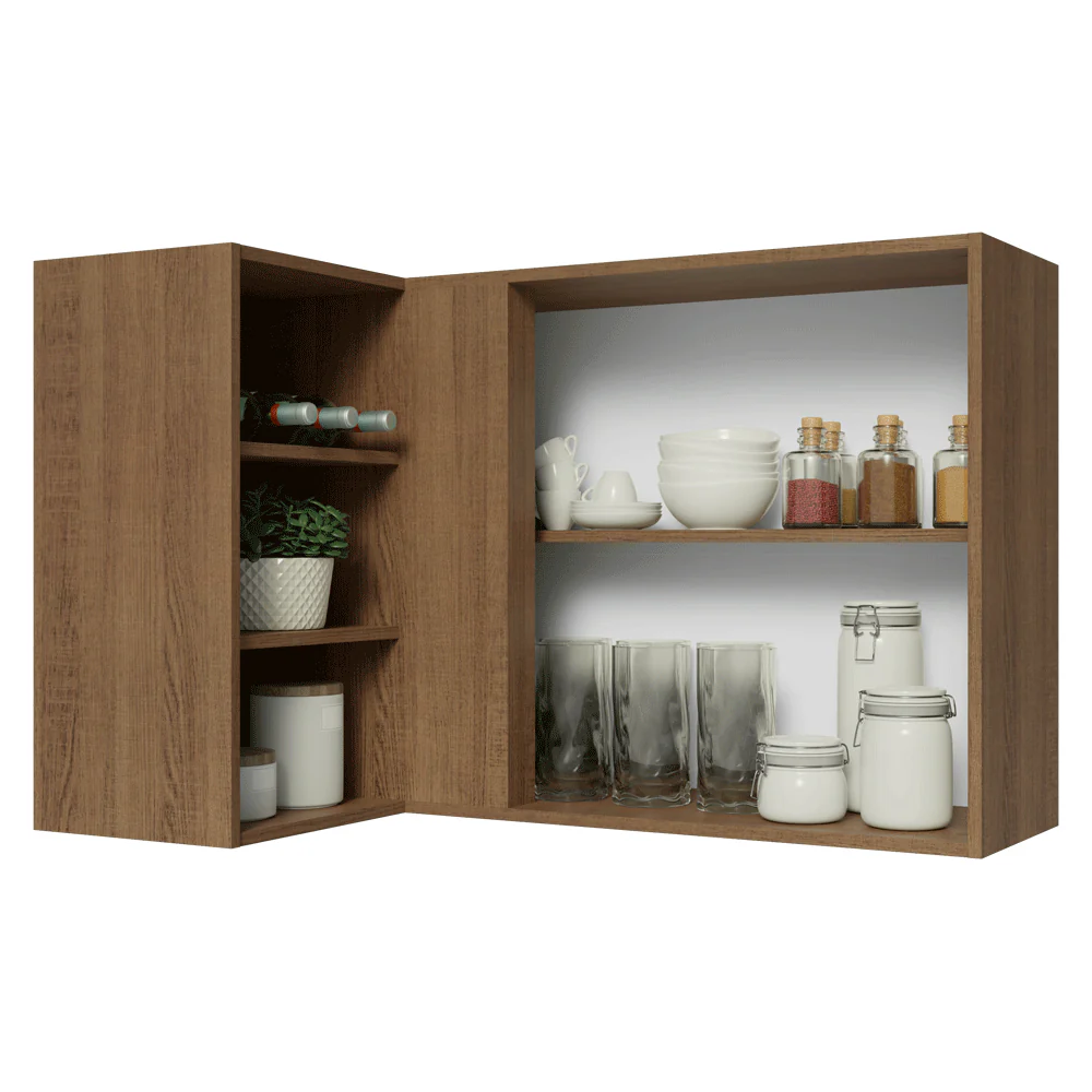 Alacena esquinero Para Linha 60 cm de Profundidade Marrón/Gris Vik Madesa - Image 5