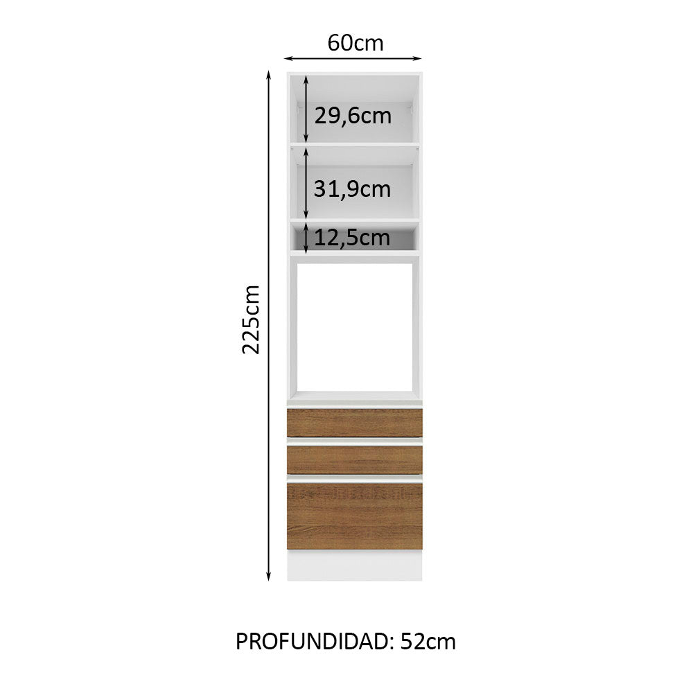 Mueble para Horno Madesa Glamy 60cm 1 puerta 3 cajones - Image 4