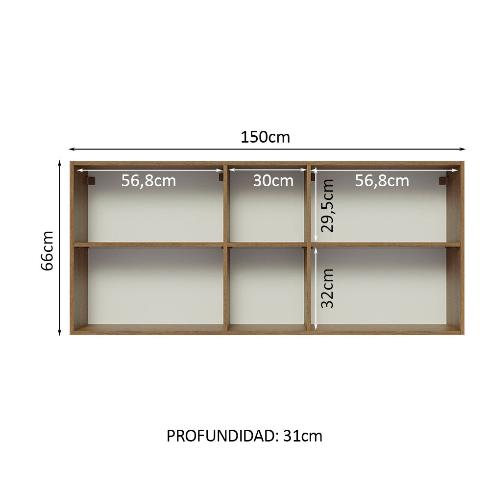 Alacena Gabinete Superior Cocina Madesa Glamy 150cm MN 01 - Image 4