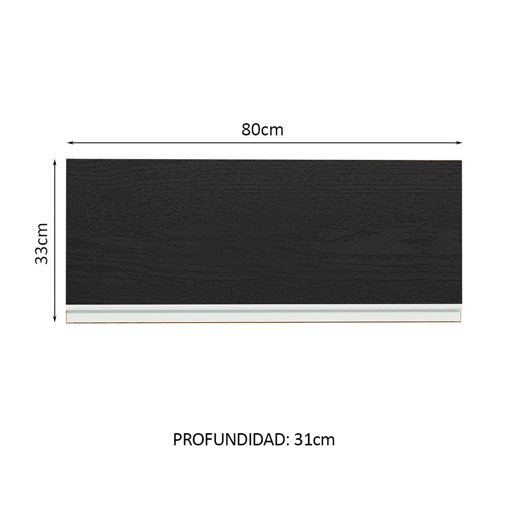 Alacena Gabinete Superior Cocina Madesa Glamy 80cm 1 Puerta Marrón/Negro - Image 2