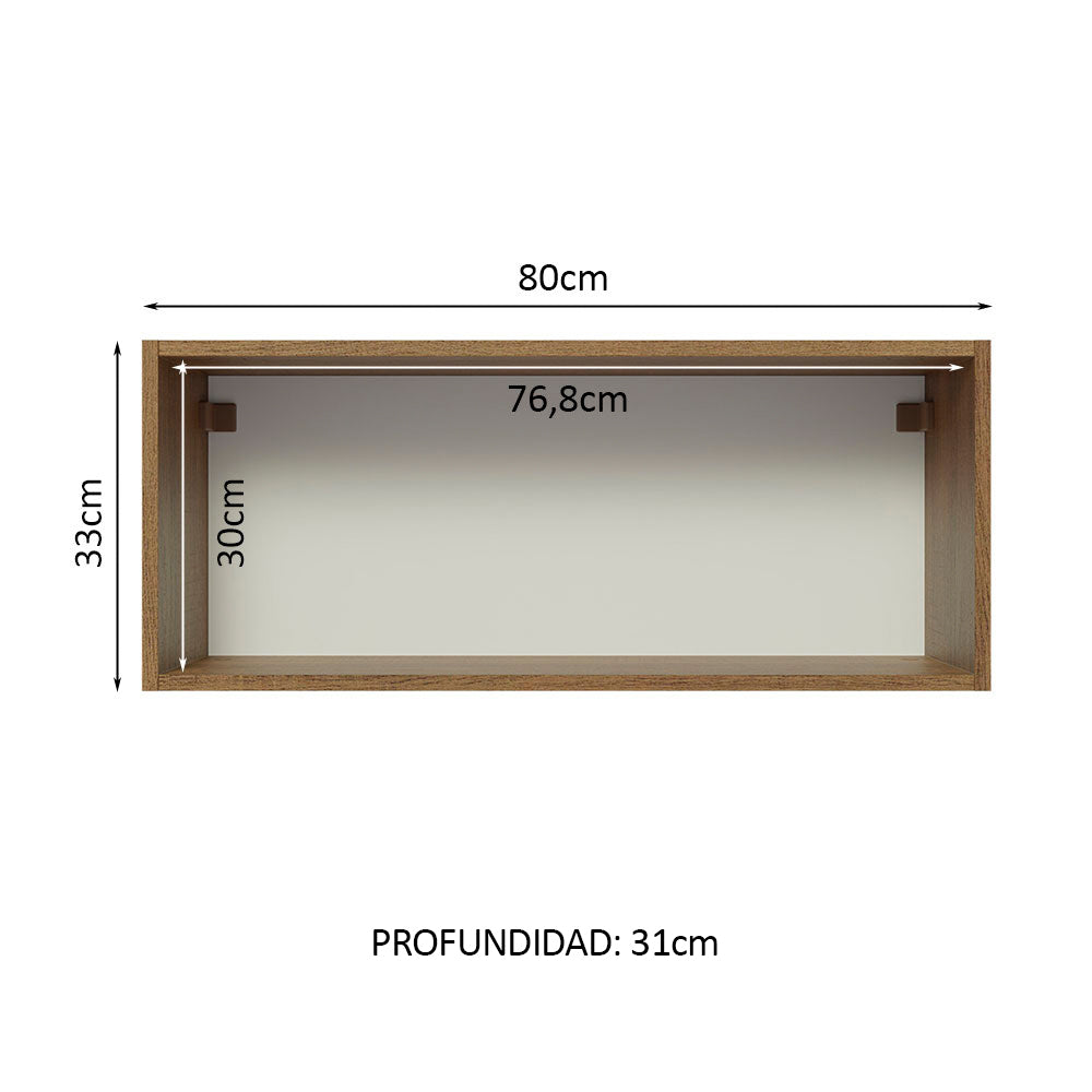Alacena Gabinete Superior Cocina Madesa Glamy 80cm 1 Puerta Marrón/Negro - Image 4