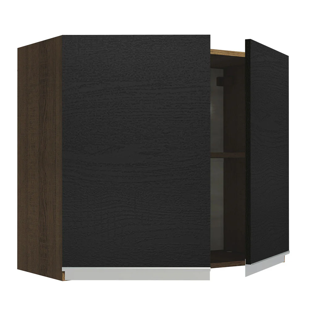Alacena Gabinete Superior Cocina Madesa Glamy 80cm Marrón/Negro - Image 3
