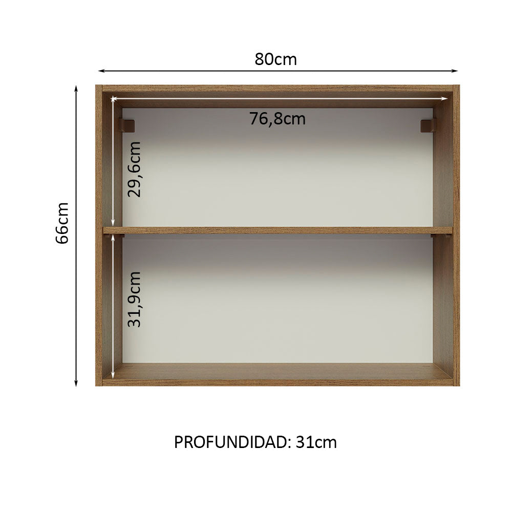 Alacena Gabinete Superior Cocina Madesa Glamy 80cm Marrón/Negro - Image 4