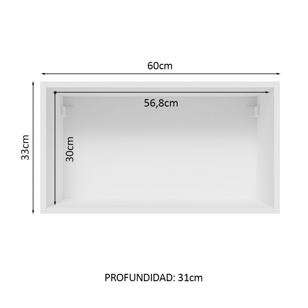 Alacena Gabinete Superior Madesa Glamy 60cm Blanco/Negro - Image 4