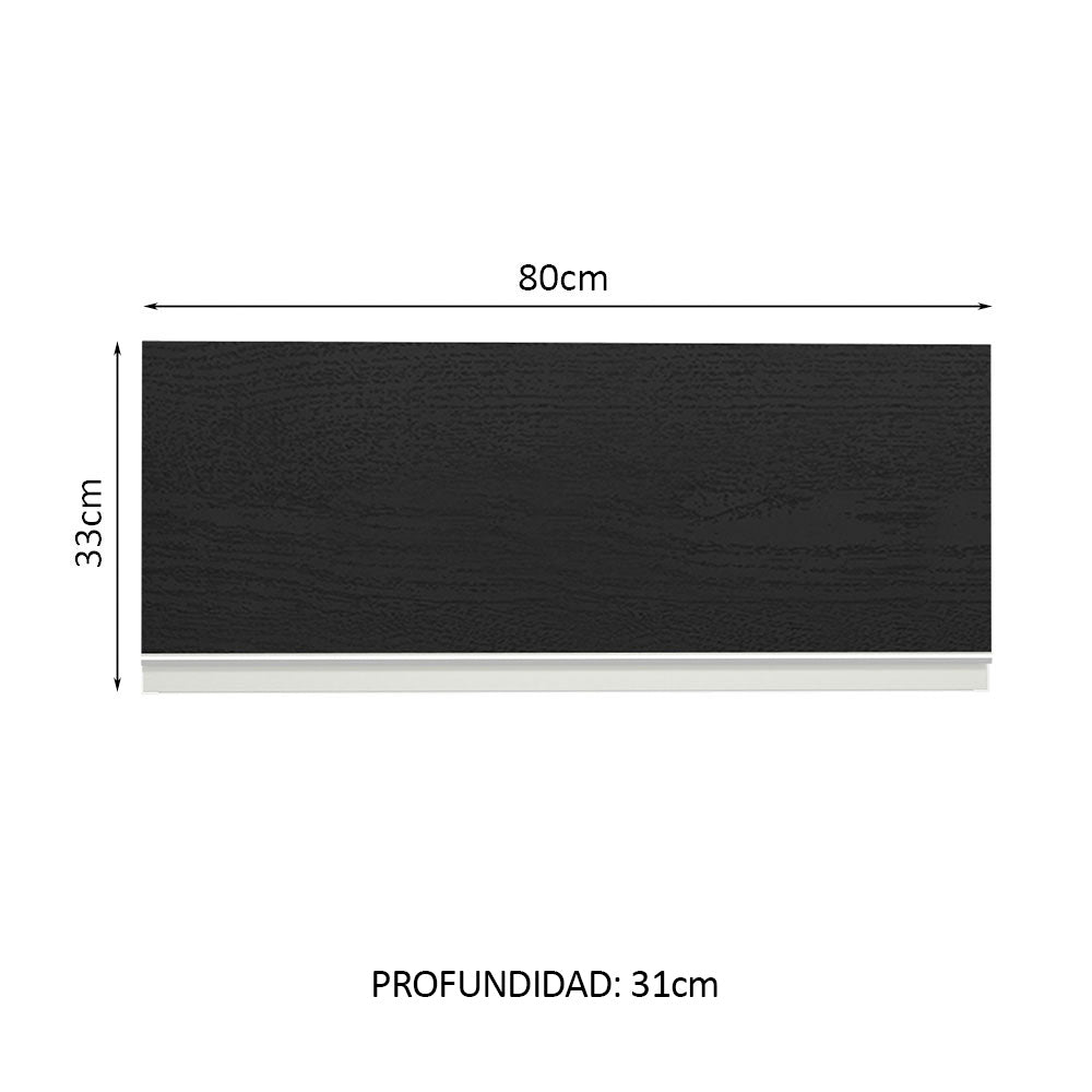 Alacena Gabinete Superior Madesa Glamy 80cm 1 Puerta Blanco/Negro - Image 2