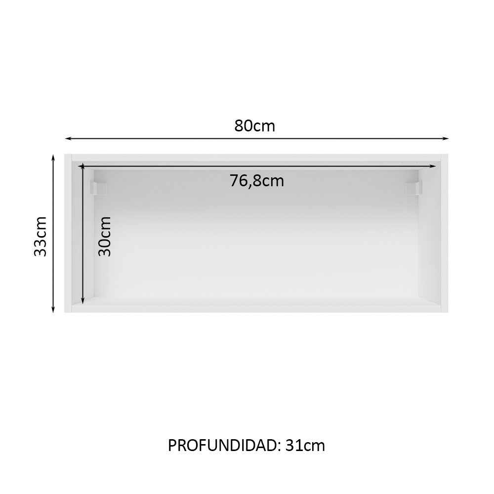 Alacena Gabinete Superior Madesa Glamy 80cm 1 Puerta Blanco/Negro - Image 4